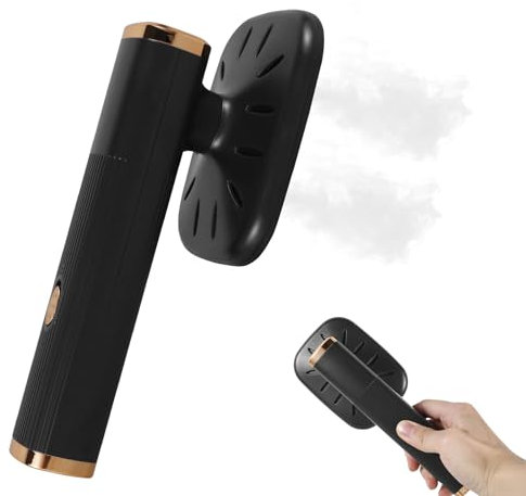 Mini Ferro da Stiro Portatile,Mini Macchina da Stiro Portatile,Riscaldamento Rapido,180 Gradi Pieghevole Ferro da stiro con Serbatoio d'acqua da 20 ml per Viaggi e Casa (Nero)