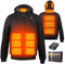 Wodesid Sudadera con Capucha Hombre Mujer Chaqueta Calefactable con Bateria 12000mAH, Chaqueta Abrigo calefactable con 3 niveles de calefacción con 6 Zonas