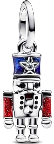 TCZNAF Nussknacker Charm-Anhänger Bead Kompatibilität für Europas Anhänger Christmas Schmuck für Damen 925 Sterling Silver Zirkonia Weihnachten