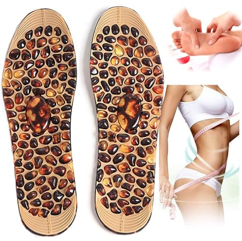 Akupressur Einlegesohlen,Massage Magnetische Einlegesohle,Abnehmen Akupressur Einlegesohlen,Akupunkturpunkt Design Reflex Therapie Massagekissen Einlagen Schuhe für Damen(Size:L:(41-45),Color:1 Pair)