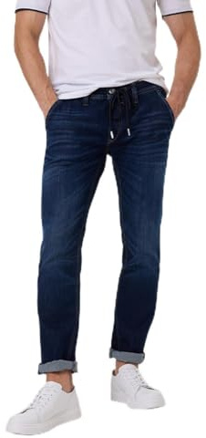 PIONEER AUTHENTIC JEANS Herren Hose RAVI | Männer Hose | Slim fit | Slight Ly Used + Washed Washed | Dark Blue Fashion 6607 6817 | 34W - 32L