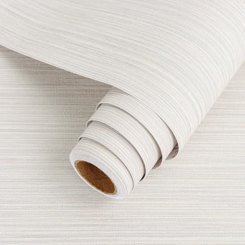Arthome Peel and Stick Papier Peint,Gaufré Papier Adhesif pour Meuble,Vinyle Texturé Autocollant Décoratif Film pour Meuble,Comptoirs,Armoires,Amovible pour Revêtement,Beige Gris Texturé,40cmx6m
