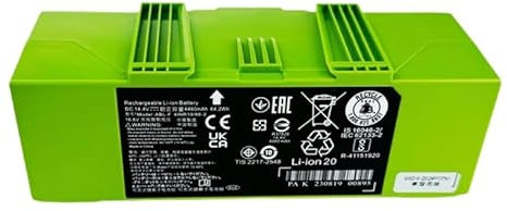 Batteria di Ricambio 14,4V 6500mAh per iRobot Roomba Serie i7, e5, i3, i4, Compatibile con i7+, e5 7150, 7550, i3 3150, i3+ 3550, i4 4150