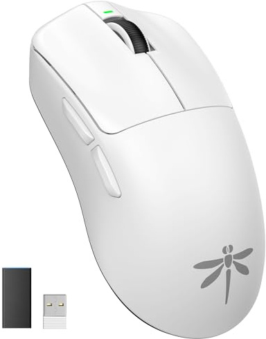 VGN F1 Pro Max Lightspeed Wireless Gaming Mouse with Dual-Mode 2.4G/Type-C Wired - 25K Sensor - 26,000 DPI - 55g Lightweight - 6 Programmable Buttons - Up to 200h Battery Life for PC/Mac- White