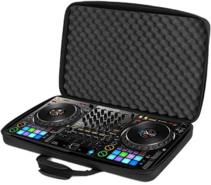 PUSOKEI DJ Controller Case for Pioneer DJ Controllers DDJ-FLX4/DDJ-400/DDJ-SB2/DDJ-SB3/DDJ-REV1 or DDJ-RB 2 Channel Controller, Shockproof DJ Mixer Case with Adjustable Strap (50 * 30 * 8cm)