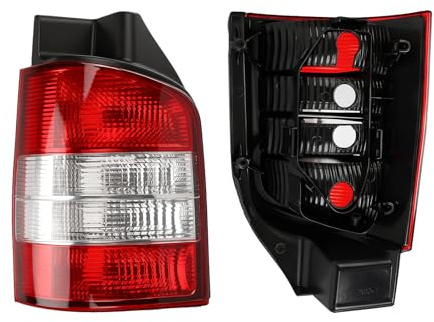 ConBlom Rückleuchte Aussen Links kompatibel mit VW Transporter T5 2003-2009 Rot Weiß Heckleuchte (Weiß Links)