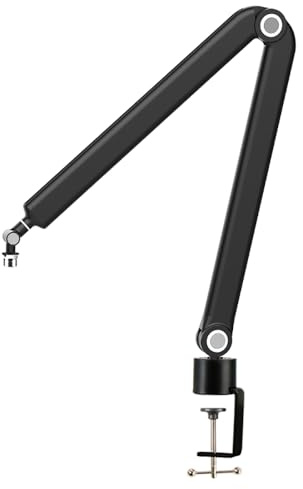NEWFUN Mikrofon Arm, Mit Stabiler Halterung, um 360 Grad Drehbarem Schwenkarm, Optionaler Höhenverstellung und 3/8- bis 5/8-Adapter, für Studioausrüstung