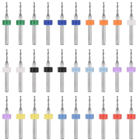 PATIKIL Lot de 30 micro forets de 1,45 mm en carbure de tungstène avec tige de 0,3 cm - Mini petits embouts pour circuit imprimé - Outil de perçage pour machines de précision CNC