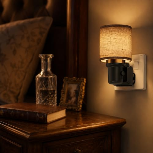 LOHAS-LED Night Light Plug in Wall with Dusk to Dawn Photocell, LED Night Lamp with White Cylindrical Dimmable Socket Light,3000K Warm White 1W LED Nightlight for Hallway,Bedrooms and Stair Toddler