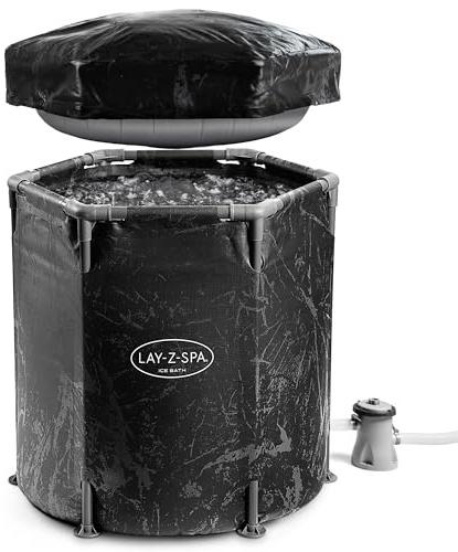 Lay-Z-Spa Glacial Dip Pod – Bain de glace plongeant froid avec housse résistante aux intempéries et pompe filtrante, pour thérapie à l'eau froide et récupération des athlètes, 1 personne