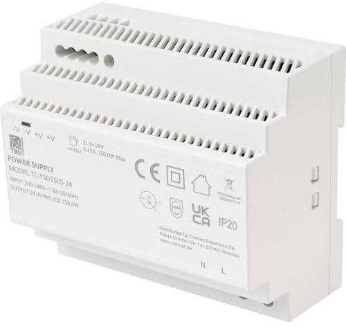 TRU COMPONENTS TC-13710896 Hutschienen-Netzteil (DIN-Rail) Verbrauch (Standby) 0.3 W 24 V/DC 6.25 A 150 W Anzahl Ausgän