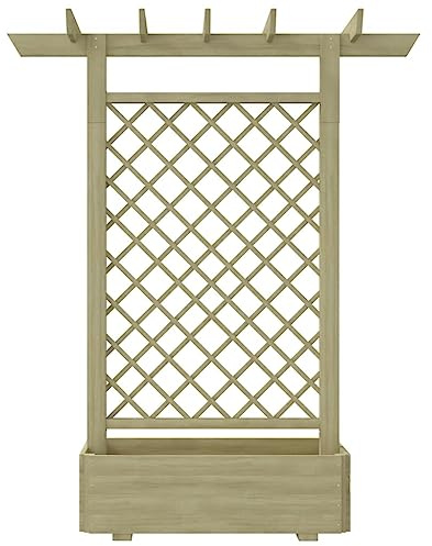 Lumanois Fioriera con Pergolato da Giardino 162x56x204 cm in Legno, Casa e Giardino,Prato e Giardino,Vita all'aperto,Strutture da Esterno,Archi, tralicci e pergole, 39.95kg-41702