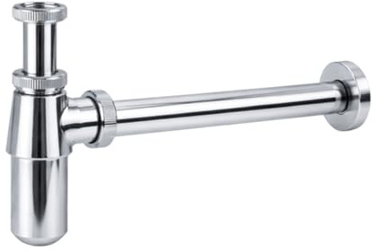 Flode Porto Traditional-Style Adjustable Bottle Trap, Chrome, 32mm, Compression, Basin Waste Installation