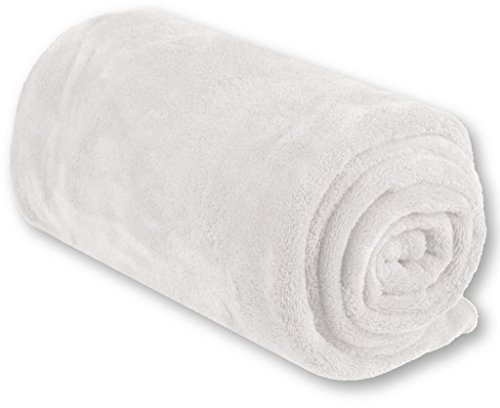 Bestlivings Babydecke Wickeldecke Schmusedecke Kuscheldecke Krabbeldecke Mikrofaser in vielen Grüßen und Farben (ca. 80x120 cm/weiß - Champagner)