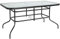 Flash Furniture Tory Table rectangulaire en Verre trempé avec Trou pour Parapluie, Dessus Transparent/Cadre Noir 80 x 140 cm