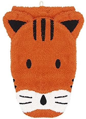 Fürnis Kinder Waschlappen Waschhandschuh BIO Tiger groß
