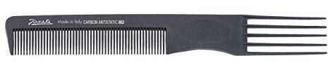 Jäneke Peigne à fourche professionnel 55862 - En carbone - Environ 21 cm (antistatique) - Dents de travail continues - 4 dents de fourche (862)
