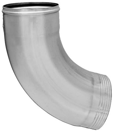 ZAMBELLI curva per pluviale in zinco, piegata in un unico pezzo, 72 gradi argento Curva per tubo 100mm zincata, elevata protezione dalla corrosione, facile installazione senza saldature