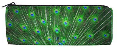 RXYY Grün Wunderschönen Pfau Bleistift Fall, Bleistift Halter Reißverschluss Leinwand Stift Box Pouch Beutel Box Kosmetik Papier Tasche für Schüler Schule Büro