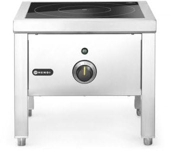 HENDI Hockerkocher, Hochleistungs-Induktionshockerkocher, Induktion, 11 Leistungsstufen, 400V, 5000W, 400x400x(H)380mm, Edelstahl