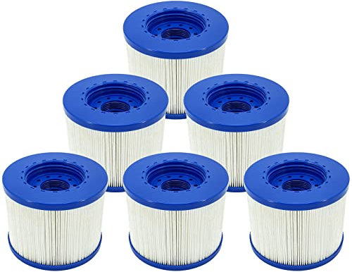 JEFFEL Infinite Spa Filter zum Schrauben, für Spa Ersatz Hot Tub, aufblasbar, ohne Schrauben, 60 mm, Filterkartusche für Spa, kompatibel mit Cosy Spa, Clever Spa und Plus (6 Stück)