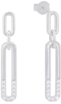 s.Oliver Ohrhänger 925 Sterling Silber Damen Ohrschmuck, mit Zirkonia synth., 3 cm, Silber, Kommt in Schmuck Geschenk Box, 2034856
