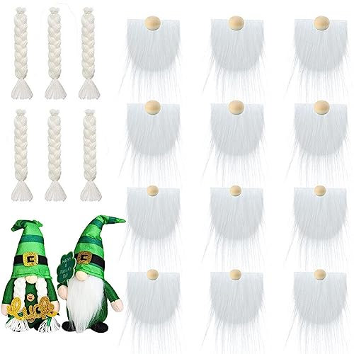 Weihnachtspuppe Deko Plüsch Wichtel Bart, 30er Set Wichtelbart Zum Basteln Gesichtslose Puppe Kunsthaar DIY Wichtel Bart Weihnachten Santa Klaus Bart Lustiger Falscher Bart Party Kostüm Zubehör