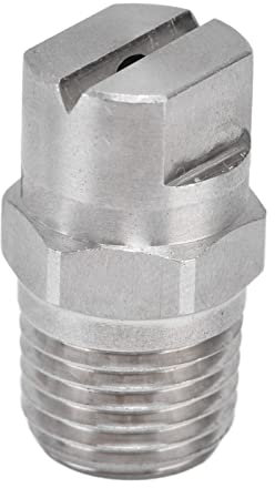 Flachstrahldüse, 2 Stück Flachstrahldüse, Edelstahl, Starke Zähigkeit, Langlebig, Einstellbarer Wasserfluss, Weitwinkel-Zerstäuberdüse, 1/4-Zoll-Gewindegröße (65°)