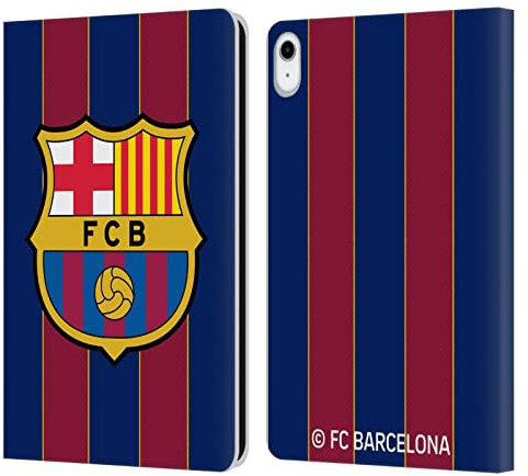 Head Case Designs Licenciado Oficialmente FC Barcelona Casa 2020/21 Kit de Cresta Carcasa de Cuero Tipo Libro Compatible con Apple iPad 10.9 (2022)