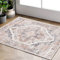 TOPICK Läufer Flur Waschbar Fußmatte Innen Hellrot Küche Läufer Vintage Blume Orientalischer Dünner Faltbar Teppich für Brücken Schlafzimmer Wohnzimmer rutschfest Teppichläufer Flurteppich 60x150cm