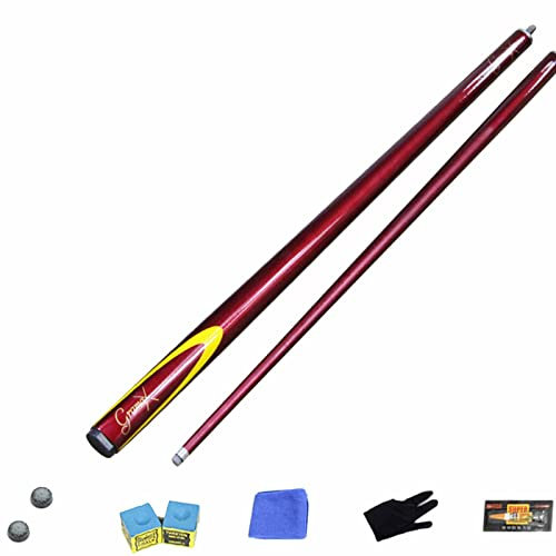Professionelle Billard Pool Queues mit Köcher, 3-in-1 Tip Tool, 3-Finger-Handschuh und Kreidehalter,A,9.8mm