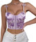 Naimo Corsetto sexy da donna a forma di farfalla, in raso, con spalline sottili, farfalla viola, S
