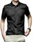 Camisas para Hombre, sin Planchado Ajustadas elásticas de Manga Corta para Negocios Verano Seda Resistentes Arrugas Camisas Formales (41/XL,Black D-3)
