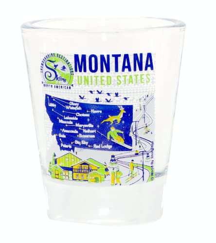 Montana Schnapsglas für nordamerikanische Ski- und Snowboardziele