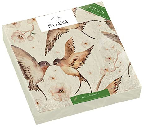 20 kleine Cocktail-Servietten aus nachhaltiger Produktion Vögel fliegen gemeinsam | Tiere | Frühling | Sommer | Tischdeko | Decoupage | Serviettentechnik 24x24cm