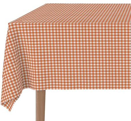 Martina Home Nappe avec Revêtement en Téflon Motif Petits Carreaux Vichy Orange 100 x 140 cm