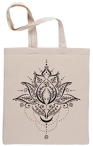 Capzy Lotus, Mit, Mond, Und, Om, Symbol Einkaufstasche Beige Shopping Bag Beige