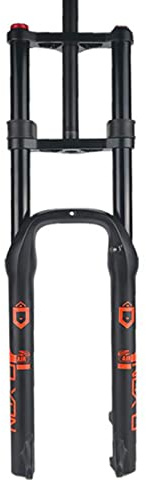 ZECHAO Luftgabel,20/26inch Doppelte Schultergabel Schneefahrrad/Strandfahrrad/Elektrofahrrad 4.0 Fettreifen 170mm Federweg Fahrrad Federgabel (Color : Black, Size : 26inch)