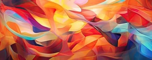 Acryl-Bild 100 x 40 cm: Panorama eines dynamischen abstrakten Hintergrunds mit geometrischen Formen und lebendigen Farben, der Energie, Kreativität (207676280)