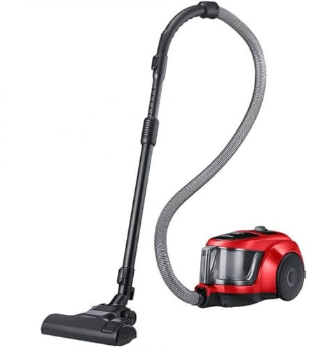 Samsung Aspirateur sans sac VCC45T0S3R/BOL, 850 W, 1,3 L, 34 kWh/an, niveau sonore 80 dB, turbine anti-brûlure, système à double chambre, tube télescopique, longueur du câble 6 m, rouge