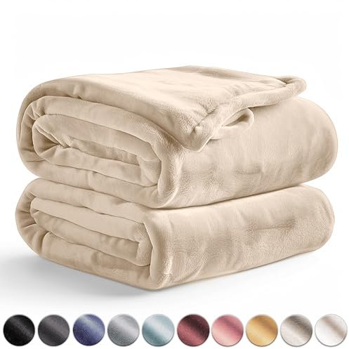 Waldstern® Kuscheldecke flauschig weich - Wohndecke 150x200 cm, Fleecedecke, Decke für Sofa Couch, Sofadecke, Couchdecke, beige