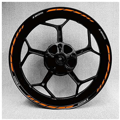 Reflektierende Felgenrandaufkleber Motorrad Motorrad-Logo, 17 Zoll, Innere Und Äußere Radnaben-Aufkleber, Dekorative Felge, Wasserdicht Für Z900 (Farbe : M, Größe : 1 UK)