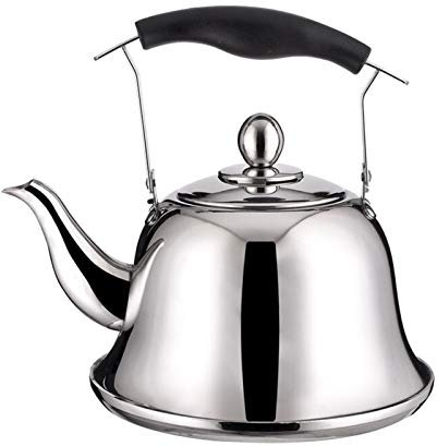 Tea Kettle Stovetop Whistling 4L Stainless Steel Kettle Retro Dome Teapot Heating Kettle Quickly Gas Stove Induction Cooker Universal Kettle