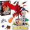 Drachen & Schätze Bauspielzeugsets, Würfelturm Baukästen, Kompatibel Mit Lego Schloss Sets, Drache Mittelalterliches Schloss Set für Kinder 8-12+, Geschenkideen für Erwachsene Fans (927 Teile)