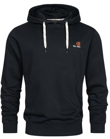 Indicode Herren INMorey Kapuzenpulli Sweatshirt mit Kapuze aus Baumwollmix | Klassischer Hoodie mit weicher Sweatqualität, Kapuzenpullover, Sweatshirt, Freizeitpullover, Basic Pullover für Männer