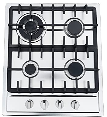 Küche Gas-Kochfeld Brenner, 59x51cm großes Einbau-Gaskochfeld, 3KW-Schnellbrenner, Drehschalter gesteuert, 4-flammig (59×51cm)