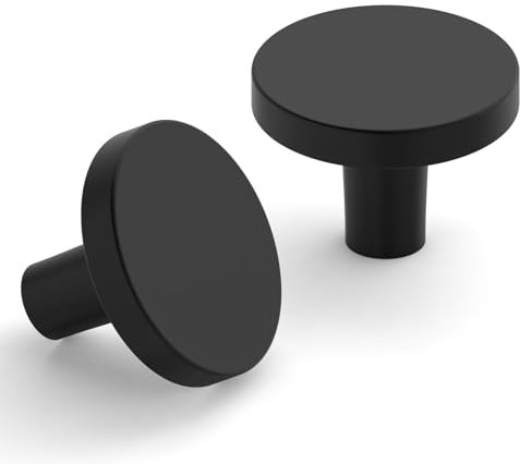 9BUILD Lot de 10 boutons de meuble en Noir Boutons d'armoire moletés Boutons de tiroir Bouton pour armoire EU0059