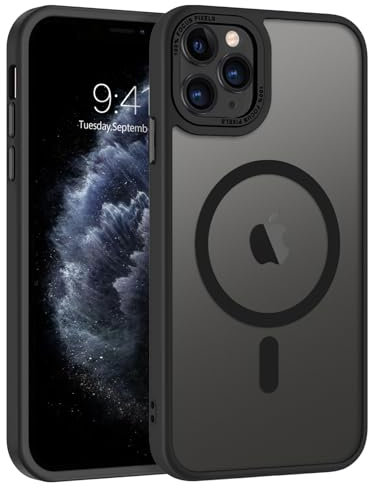 GaoBao Strong Magnetic Case for iPhone 11 Pro 5.8 [MagSafe Compatible] Slim Fit, Shockproof Translucent Matte Black