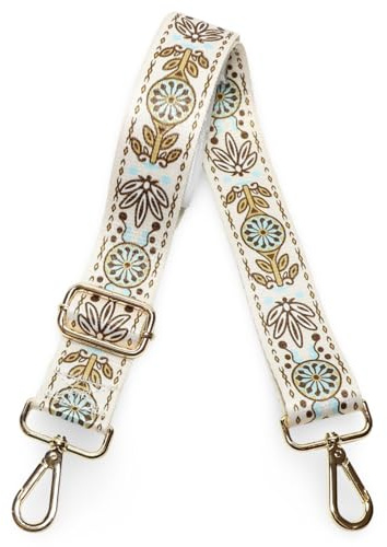 Kolti Purse Strap Replacement Crossbody Handbag Stripe Wide Adjustable, Gold Buckle-374
