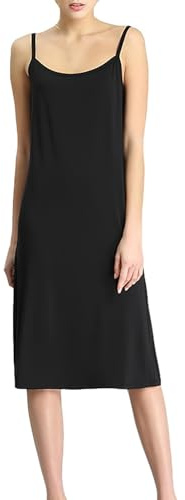 Jamron Donna Taglie Forti Abito Sottoveste Lunga con Spalline Sottili Camicia da Notte Elegante Senza Maniche (S-5XL)